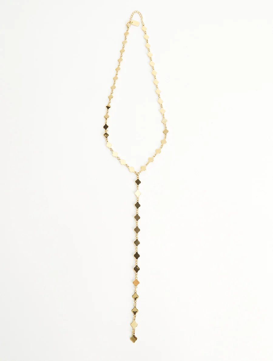 Collier lasso en maille fantaisie - Or - Image 2