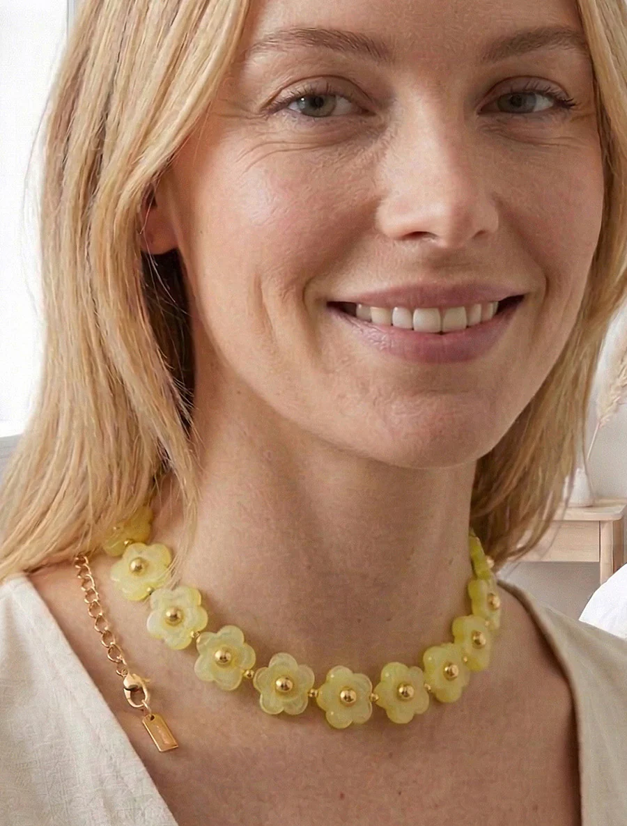 Collier motif floral - Jaune