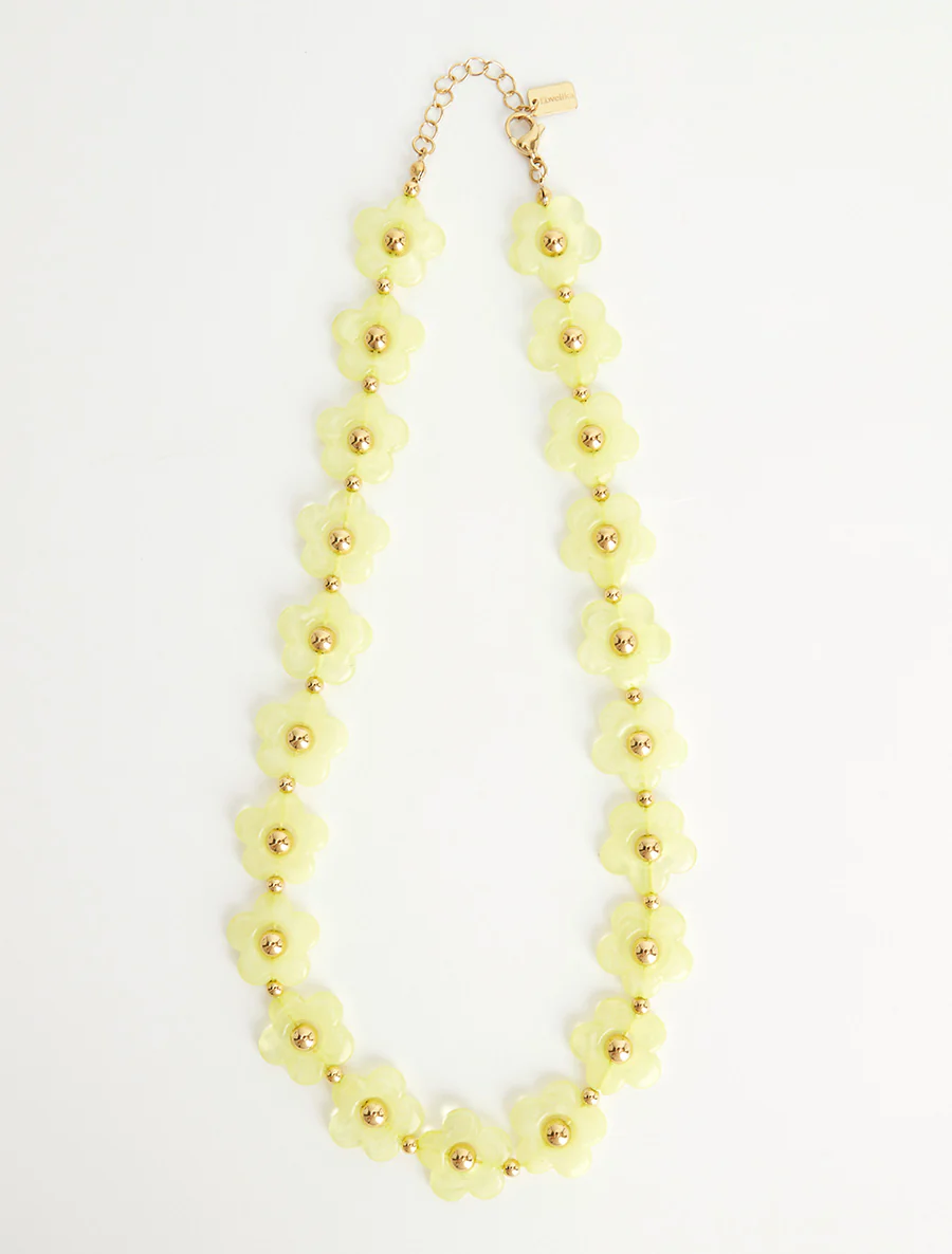 Collier motif floral - Jaune - Image 2