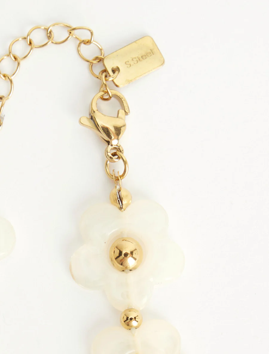 Collier motif floral - Beige - Image 3