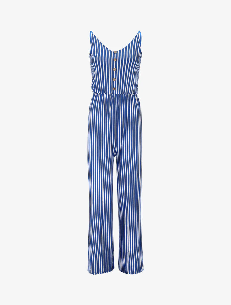 Combinaison 7/8 rayée - bleu roi