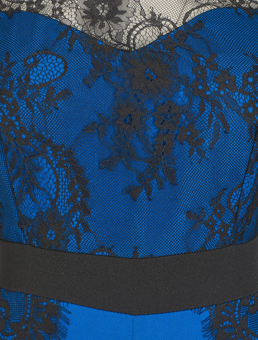 Combinaison à manches en dentelle - Bleu roi - Image 3