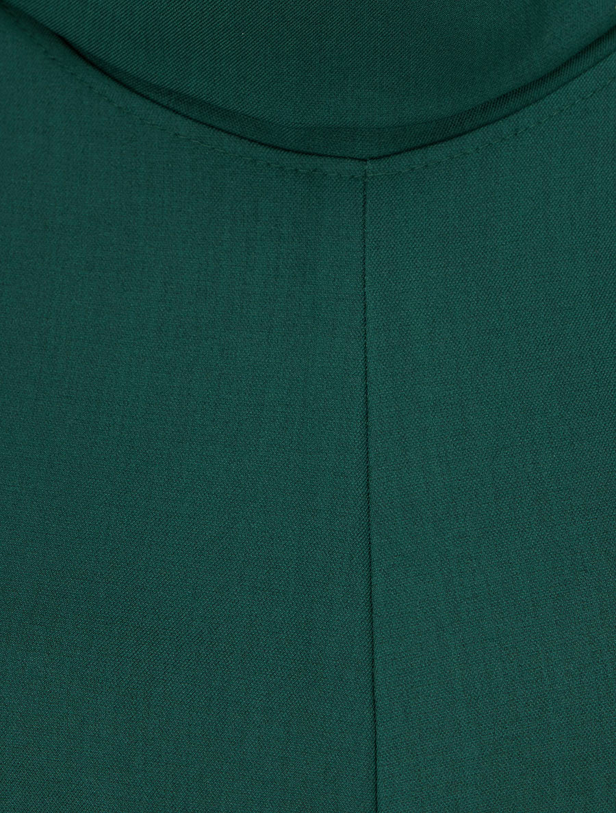 Combinaison ample sans manches à col à revers - Vert foncé - Image 3