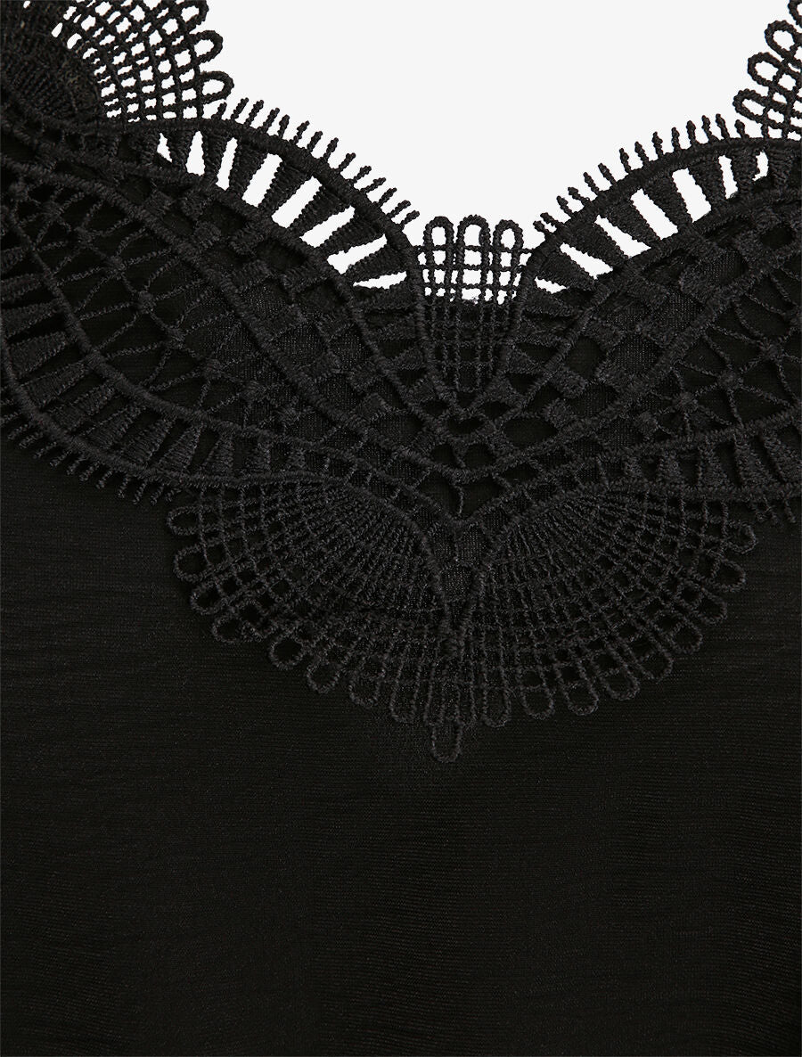 Combinaison fluide uni - Noir - Image 3
