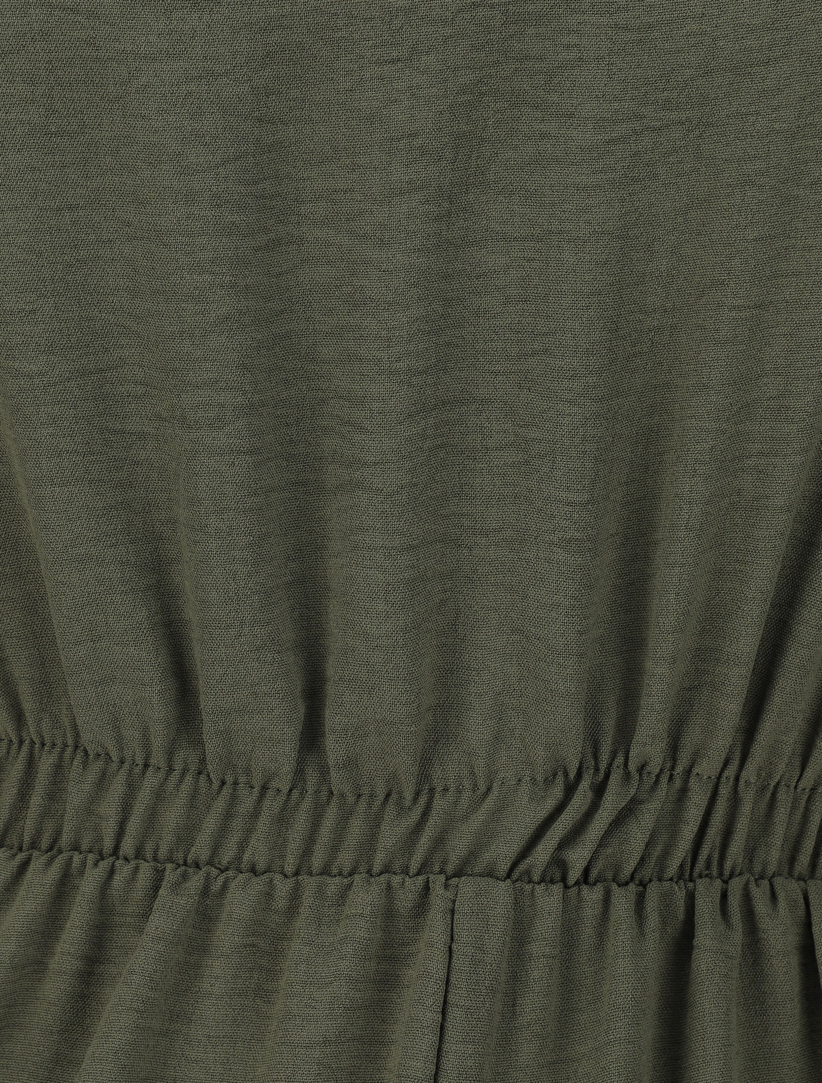 Combinaison fluide unie - Kaki - Image 3