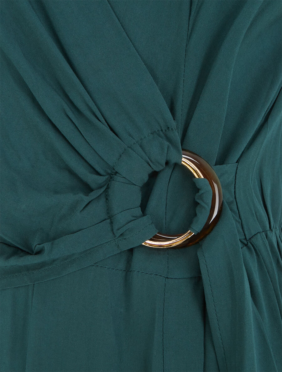 Combinaison fluide unie sans manches - Vert sapin - Image 3