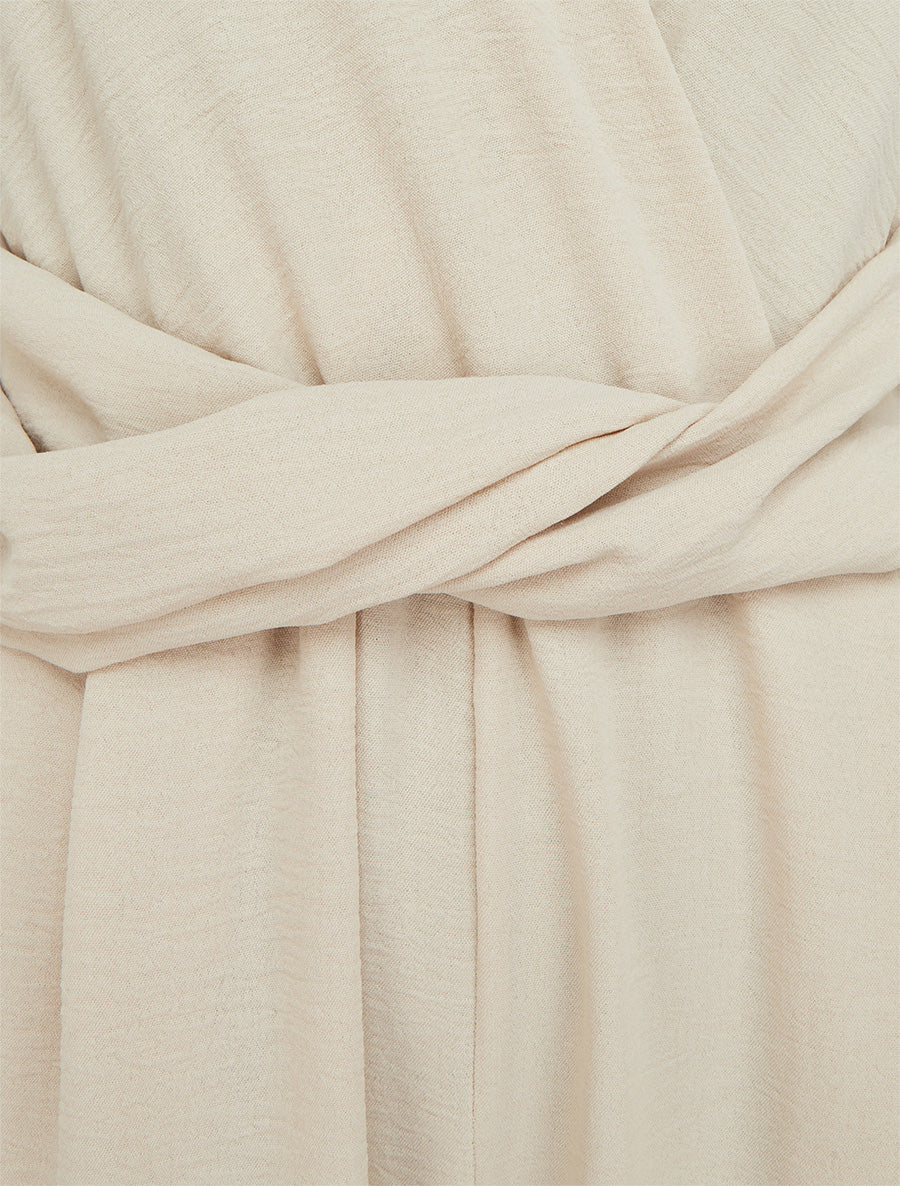 Combinaison sans manches à ceinture torsadée - Beige - Image 3