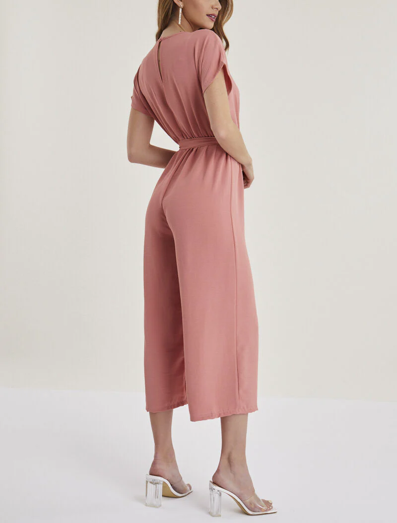 Combinaison style jupe culotte - rose foncé - Image 2