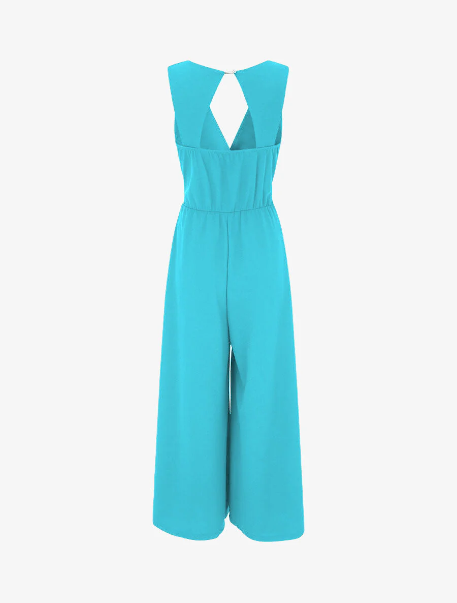 Combinaison unie dos ouvert - Turquoise - Image 2