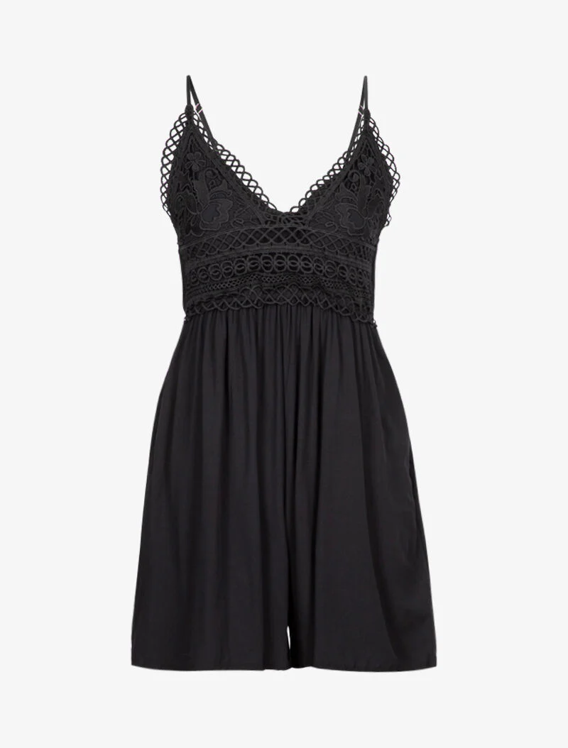 Combishort à buste en crochet - noir - Image 2