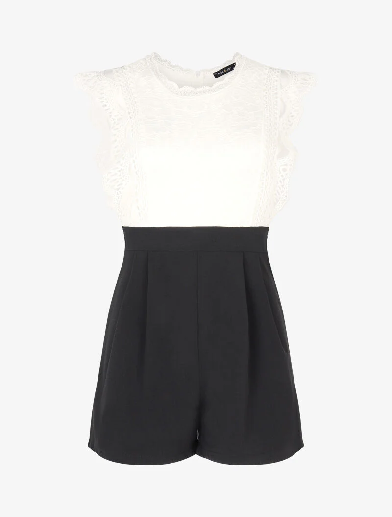 Combishort à buste en crochet - noir - Image 2
