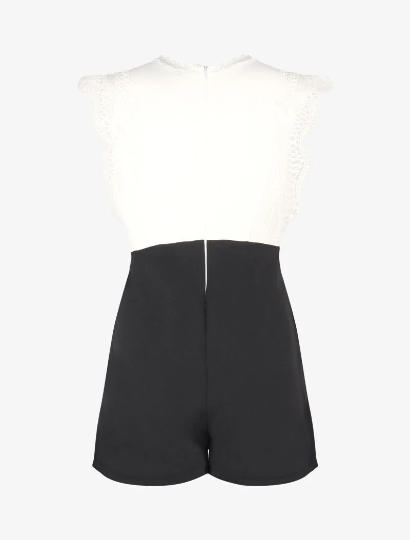 Combishort à buste en crochet - noir - Image 3