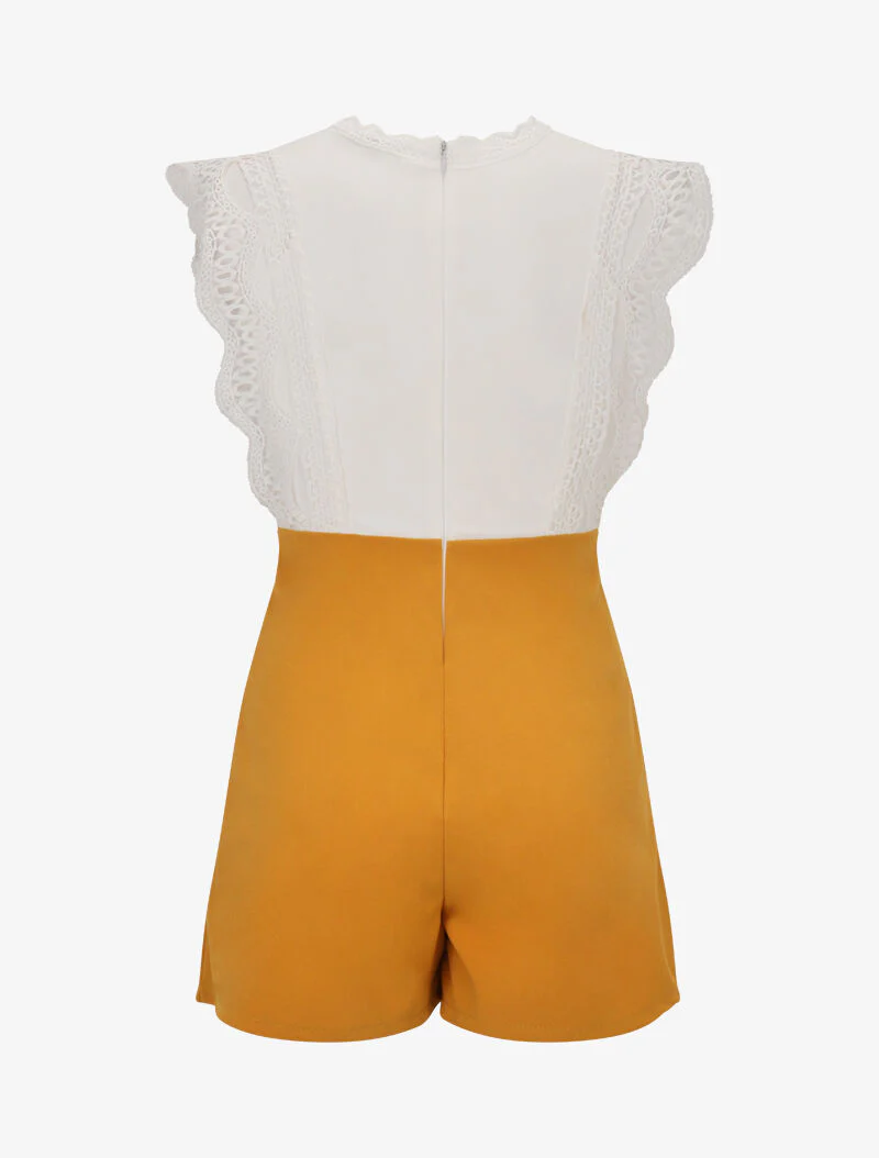 Combishort à buste en crochet - jaune - Image 2