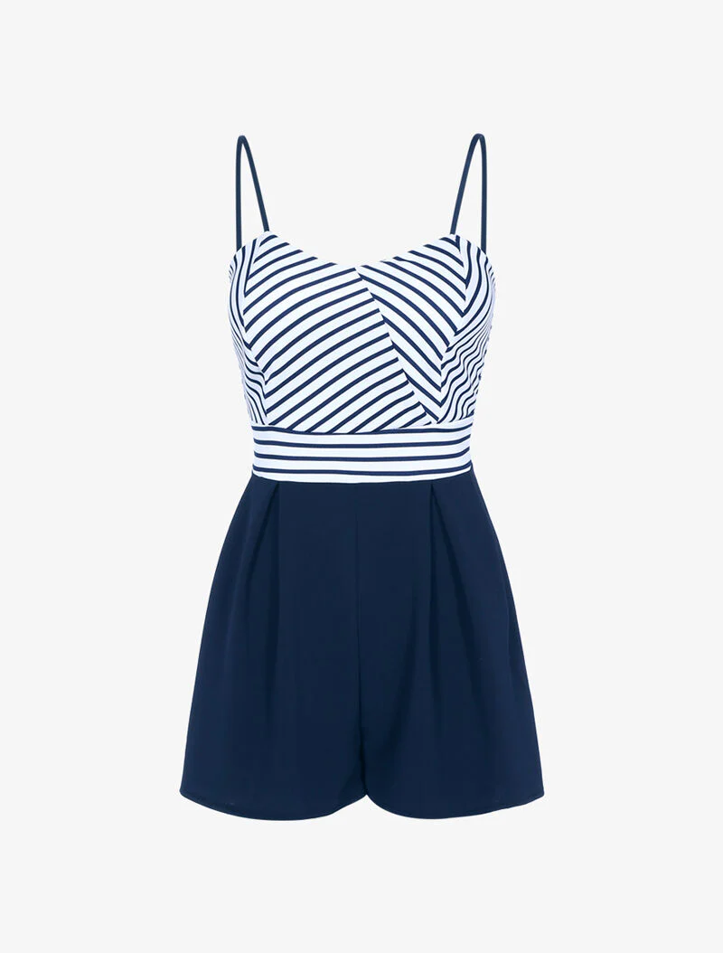 Combishort à buste marinière - marine - Image 2