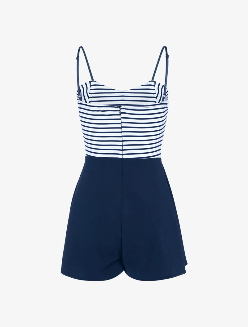 Combishort à buste marinière - marine - Image 3