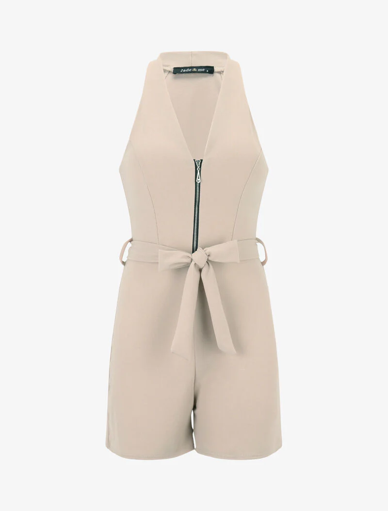 Combishort à buste zippé - beige