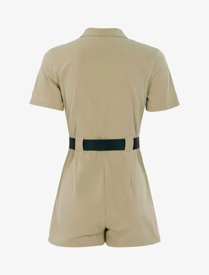 Combishort à détails contrastants - beige - Image 2