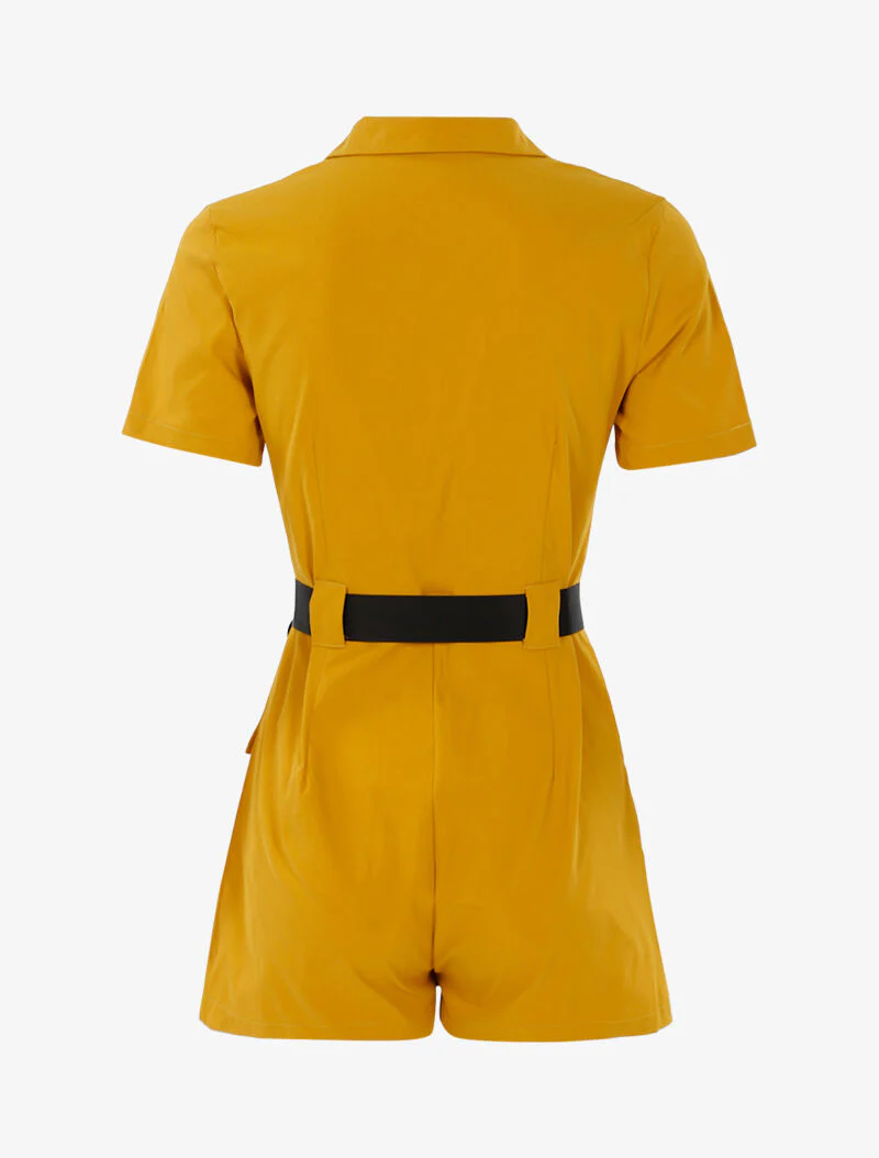 Combishort à détails contrastants - jaune - Image 2