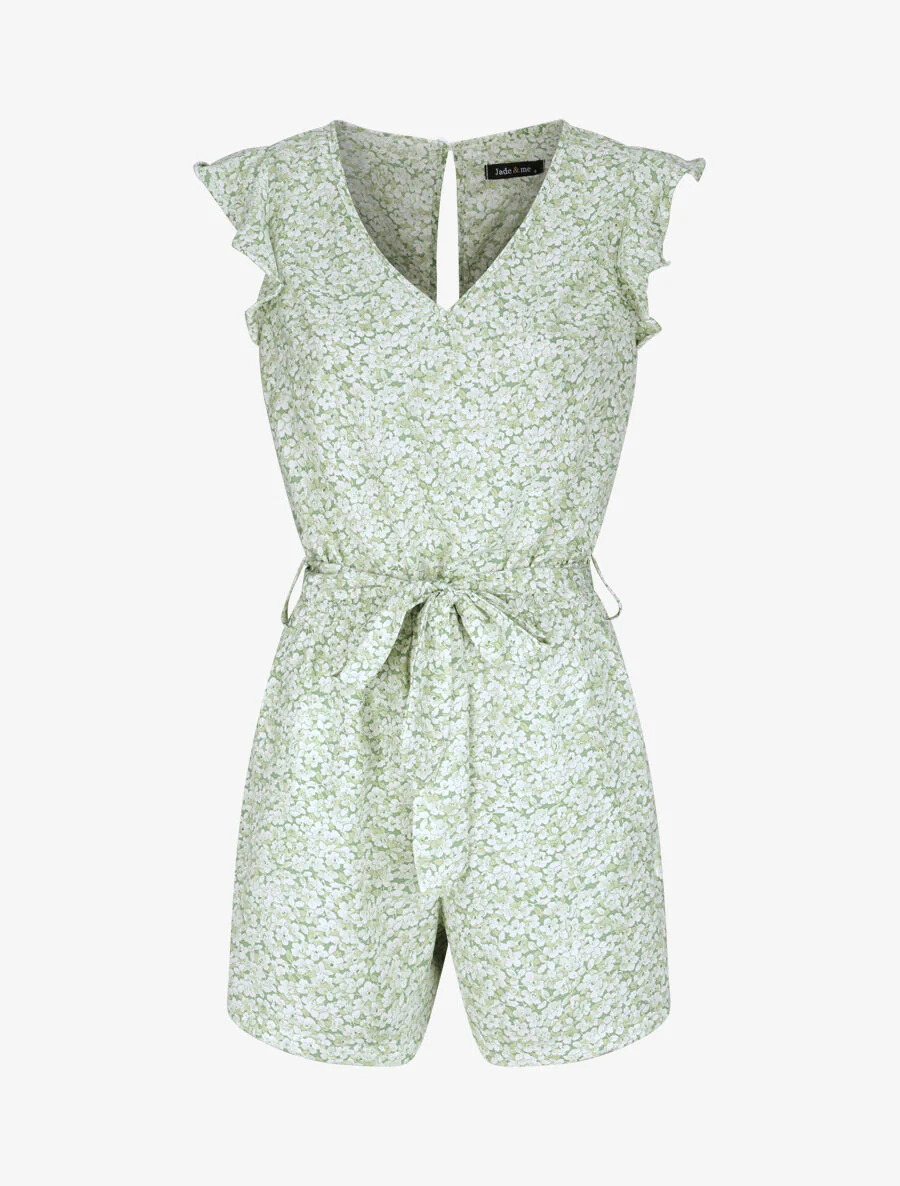 Combishort à imprimé fleuri - Vert