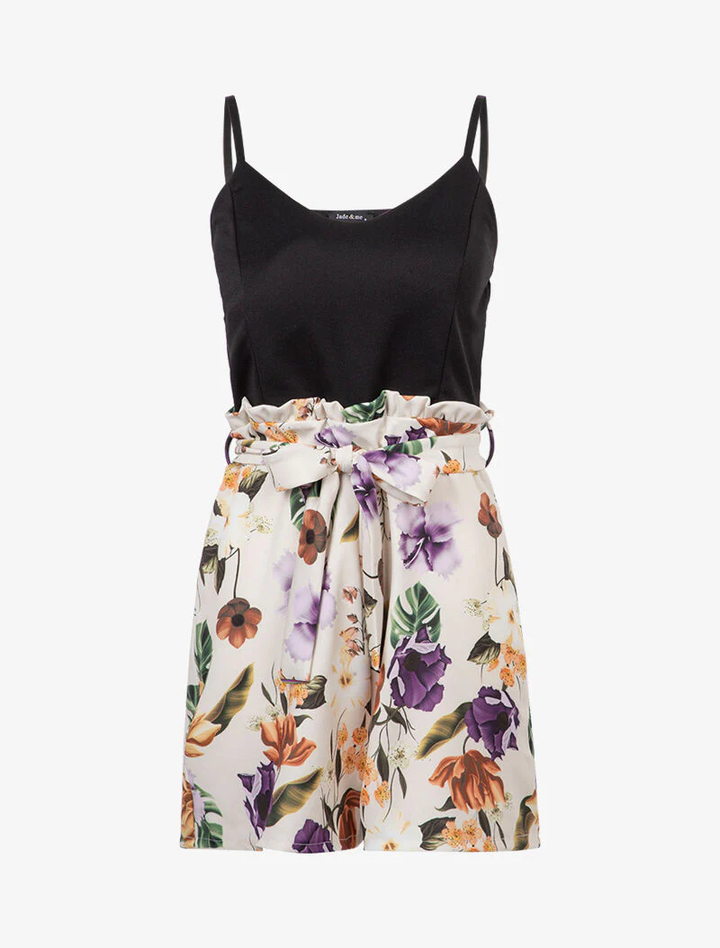 Combishort à imprimé fleuri - beige - Image 2