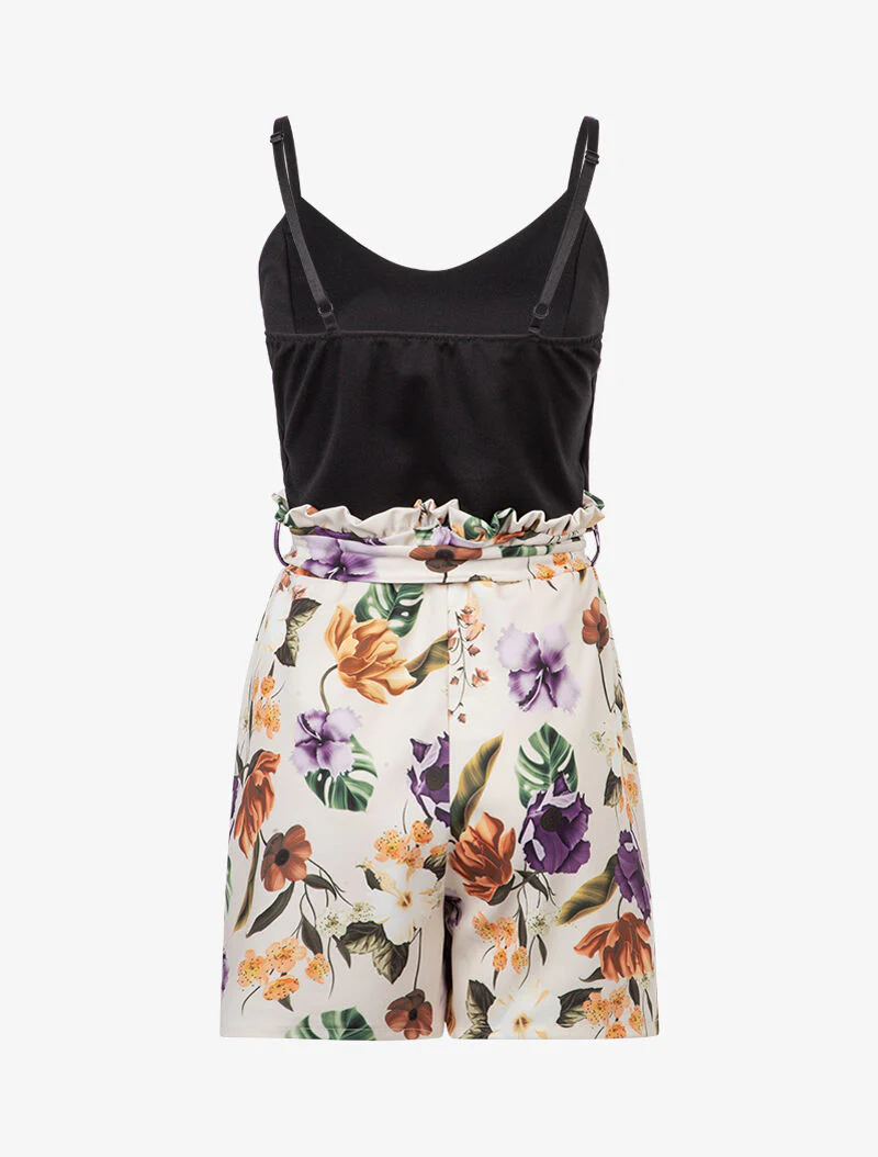 Combishort à imprimé fleuri - beige - Image 3