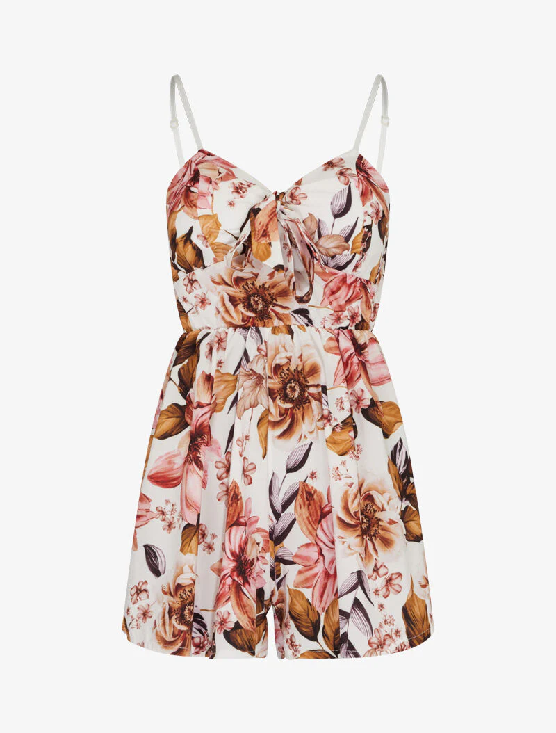 Combishort à imprimé floral - blanc - Image 2