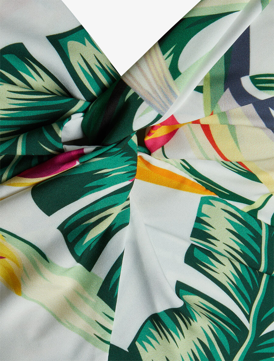 Combishort à imprimé tropical - Vert - Image 3
