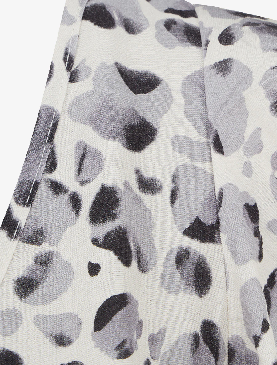 Combishort à manches volantées imprimé léopard - Gris - Image 3