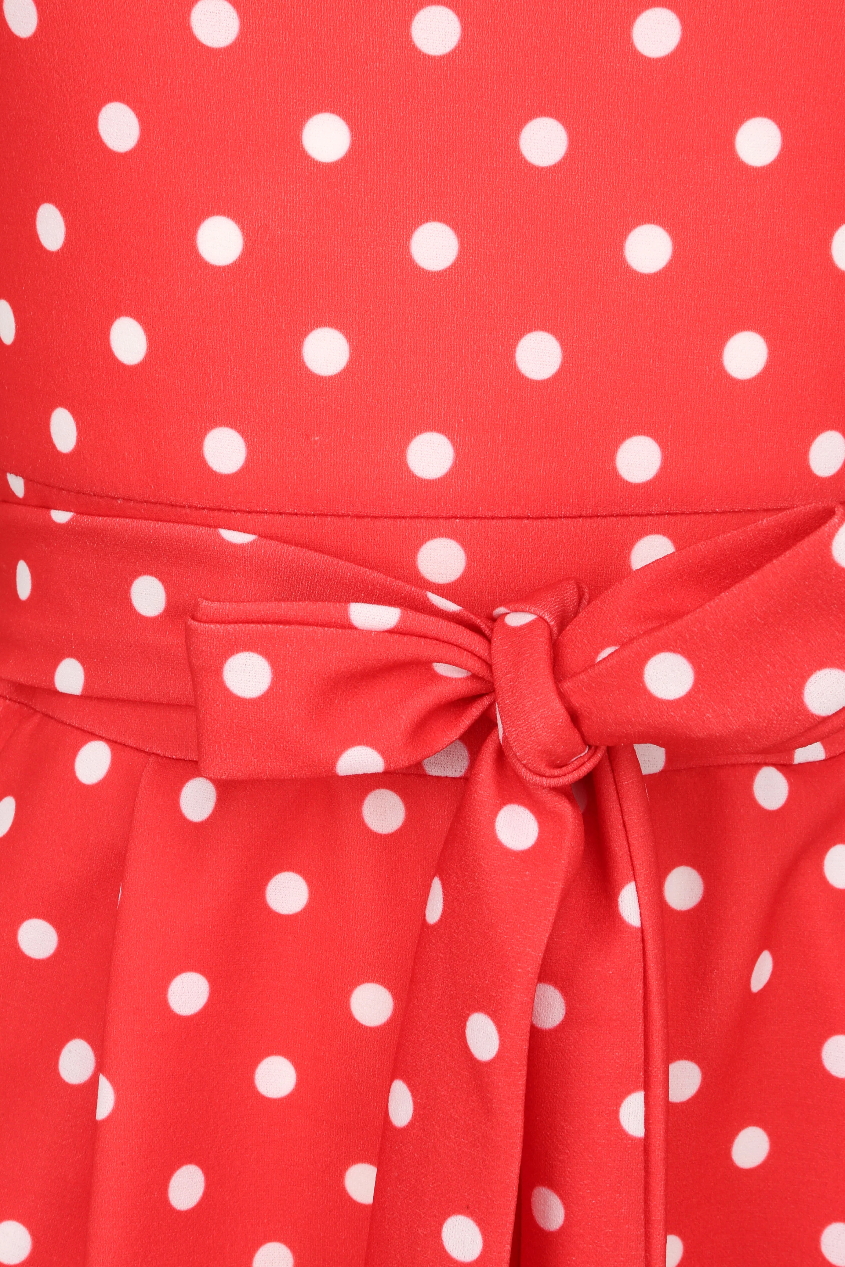 Combishort ajustée à pois - Rouge - Image 3