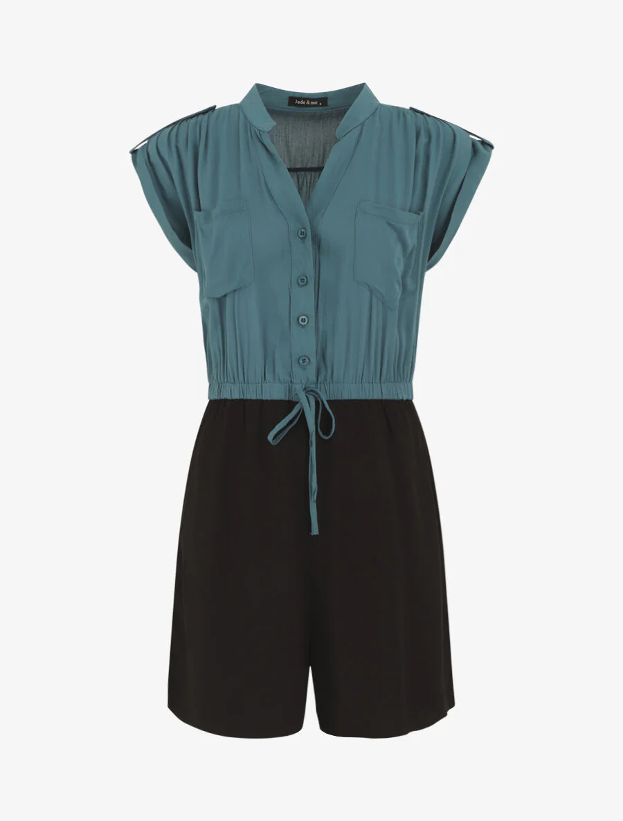 Combishort bicolore fluide - Bleu