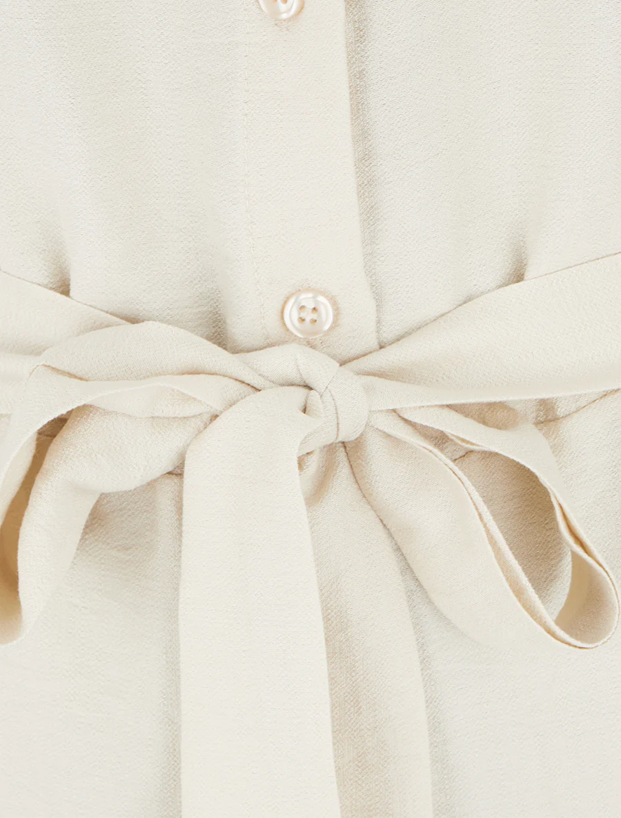 Combishort boutonné sans manches - Beige - Image 3