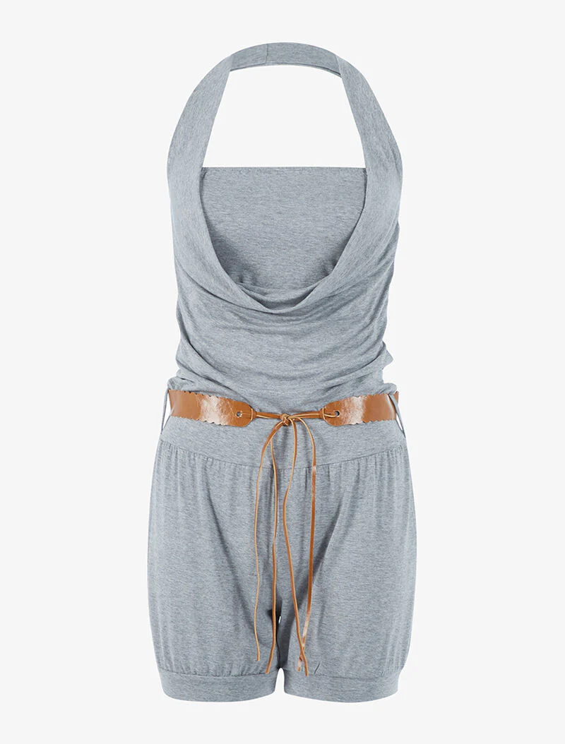 Combishort ceinturé - gris clair