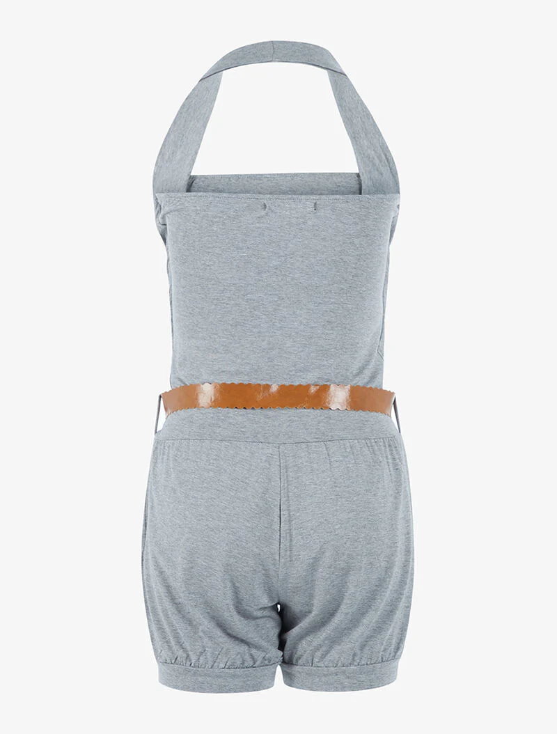 Combishort ceinturé - gris clair - Image 2