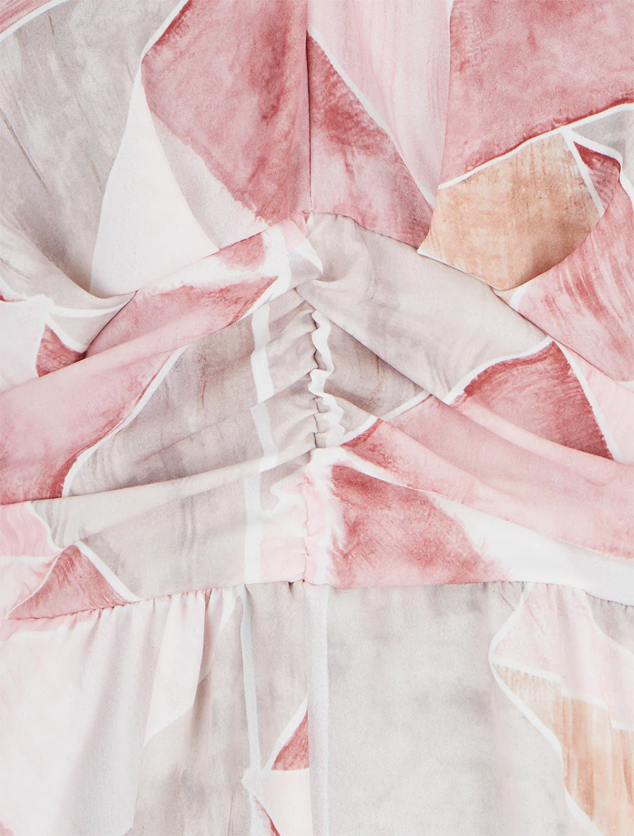 Combishort droit manches courtes imprimé fantaisie - Rose - Image 3