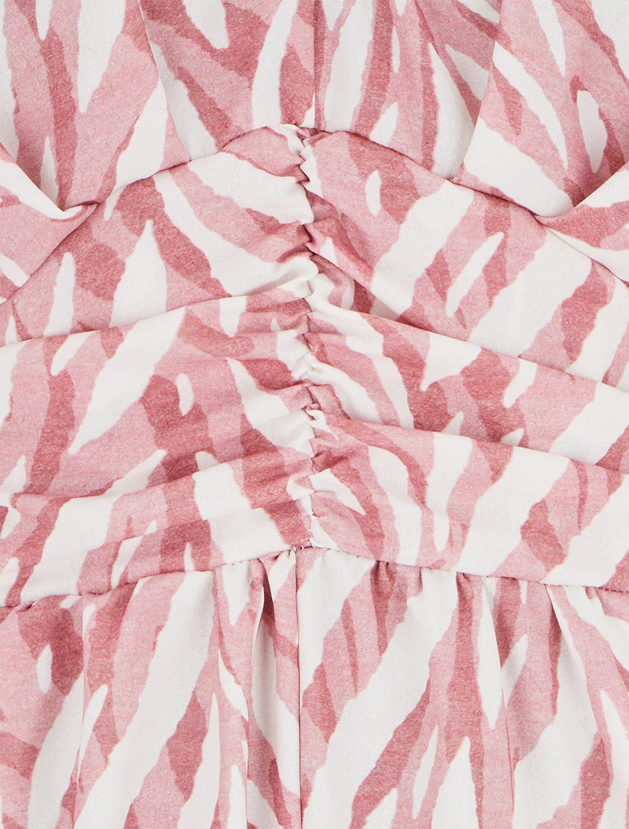 Combishort droit manches courtes imprimé graphique - Rose - Image 3