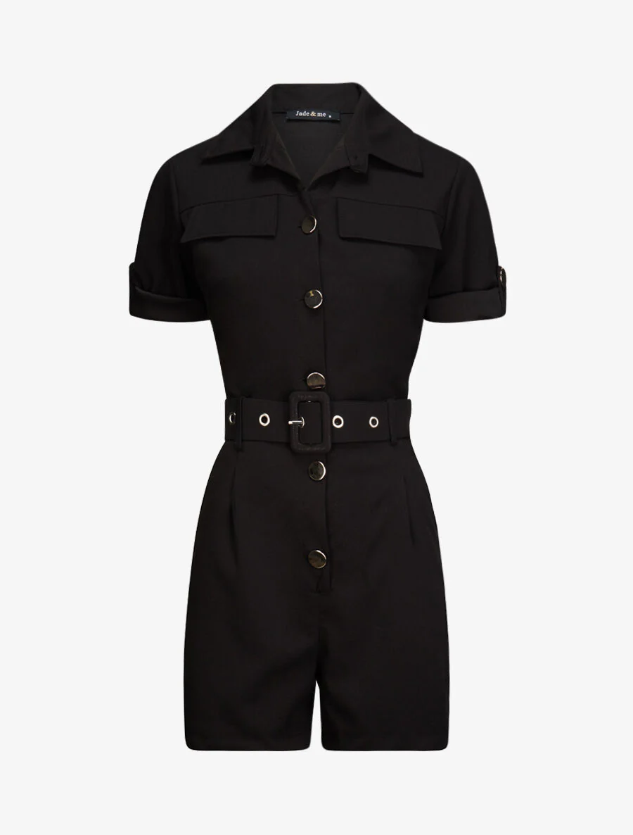 Combishort fluide unie - Noir