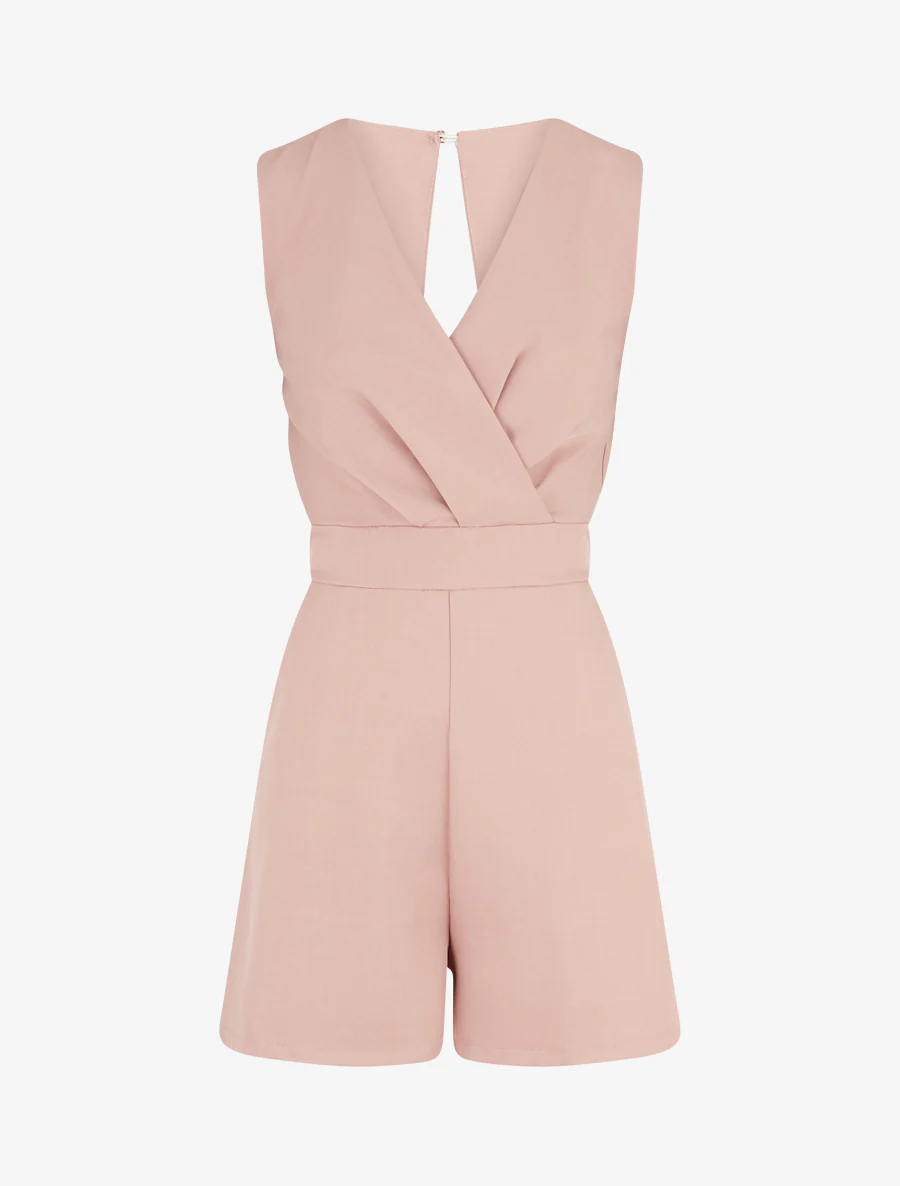 Combishort sans manches à dos ouvert - Rose