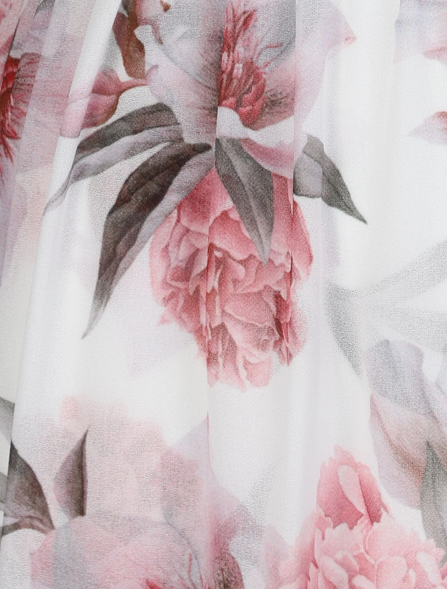 Combishort trompe l'œil ajustée en voile imprimé pivoines - Blanc - Image 3