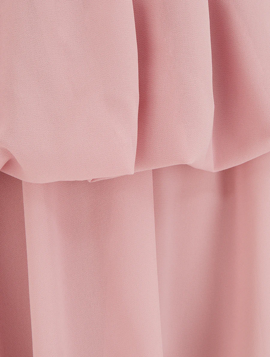 Combishort trompe-l'œil volanté à dos nu - Vieux rose - Image 4