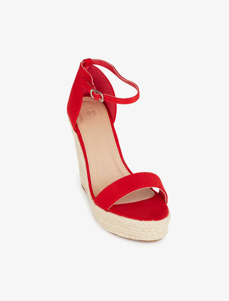 Compensées minimalistes hautes - rouge - Image 3