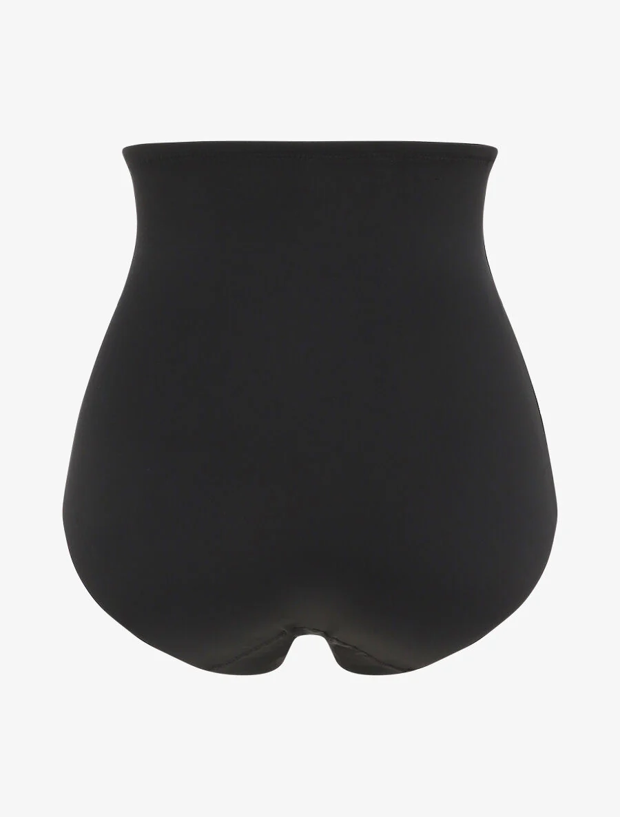 Culotte gainante taille haute en dentelle - Noir - Image 2