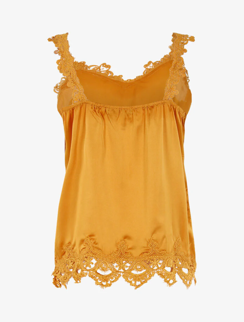 Débardeur à bords en crochet - jaune - Image 2