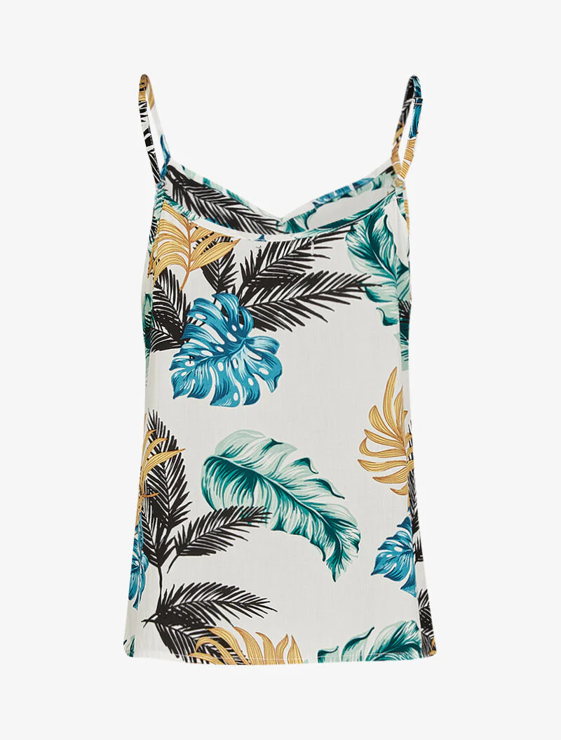 Débardeur à imprimé feuilles tropicales - ecru - Image 2