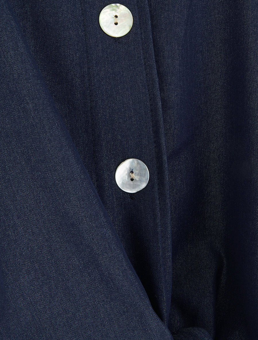 Débardeur à noeud et fines bretelles - Bleu foncé - Image 3