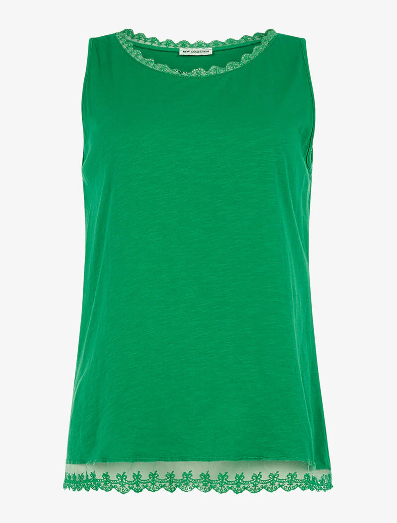 Débardeur basic à dentelle - vert