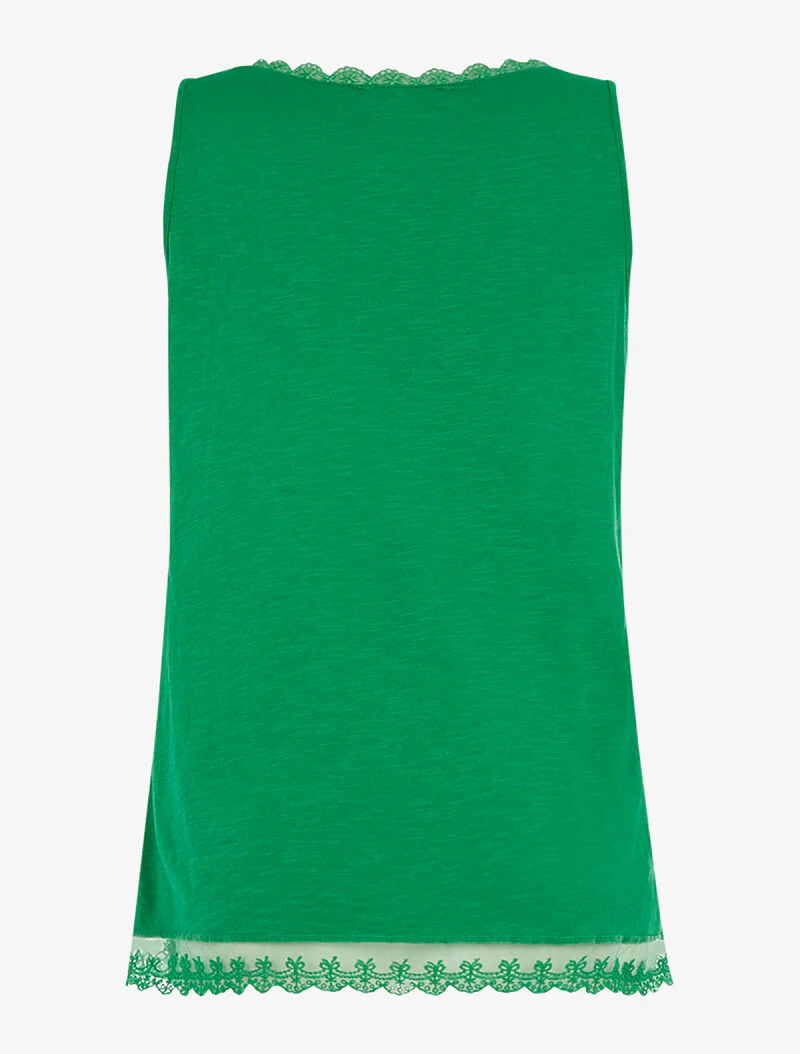 Débardeur basic à dentelle - vert - Image 2