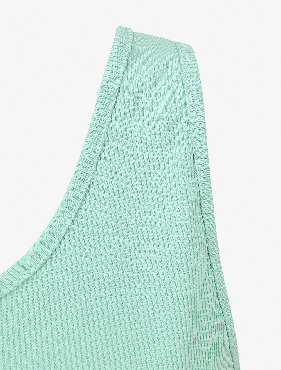 Débardeur côtelé basique coupe ajustée - Vert d'eau - Image 3