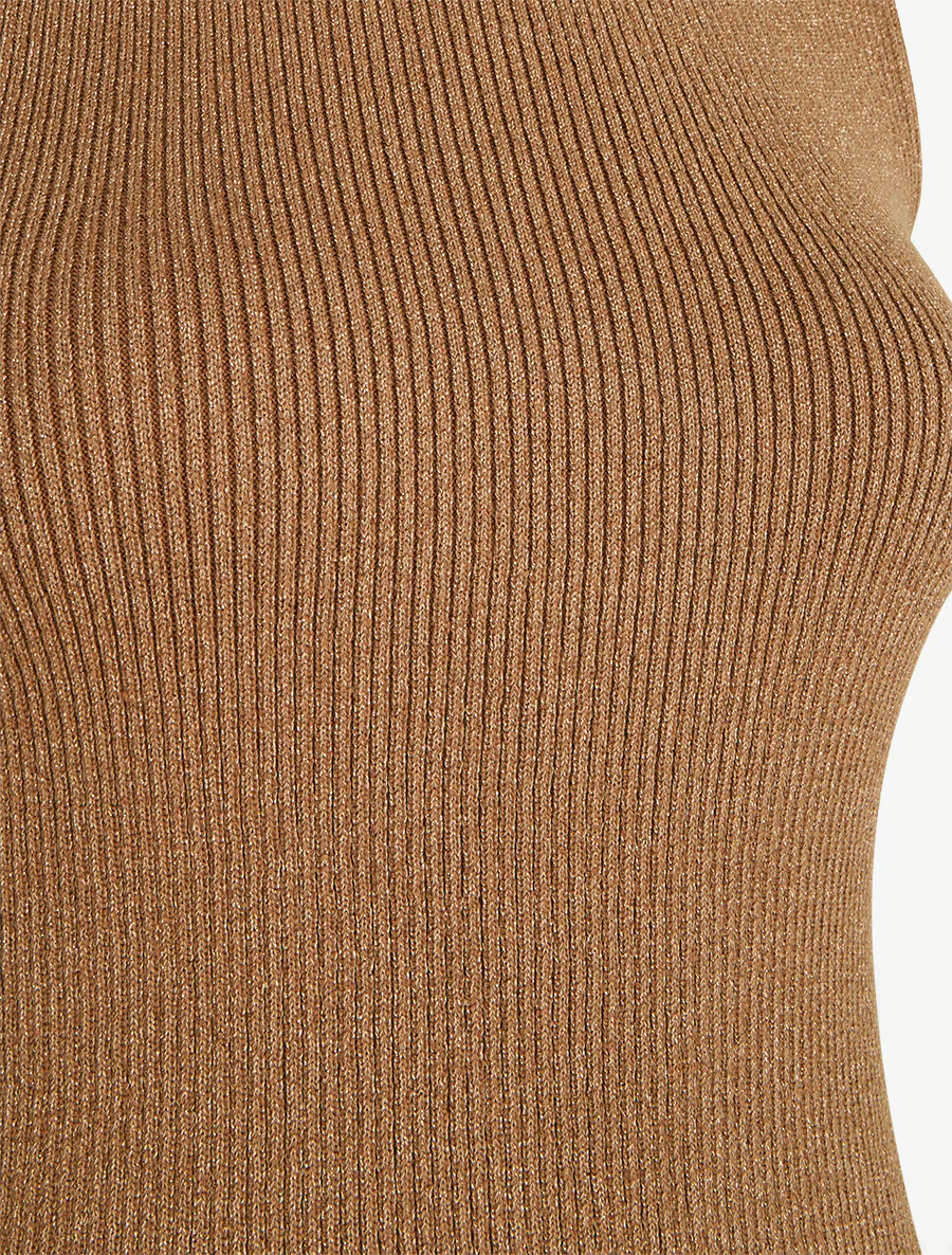 Débardeur côtelé irisé coupe ajustée - Camel - Image 3