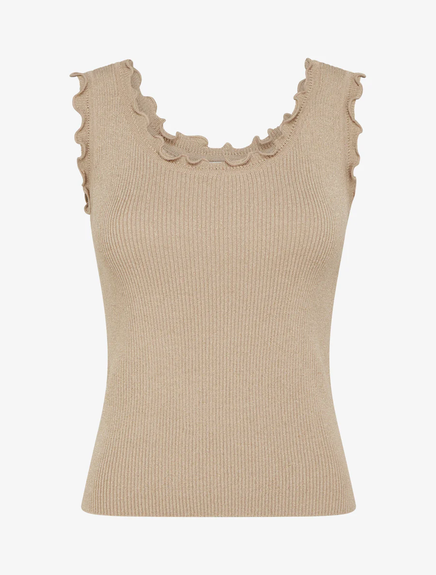 Débardeur côtelé irisé - Beige