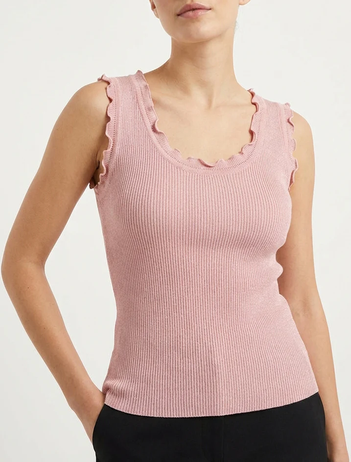 Débardeur côtelé irisé - Rose - Image 4